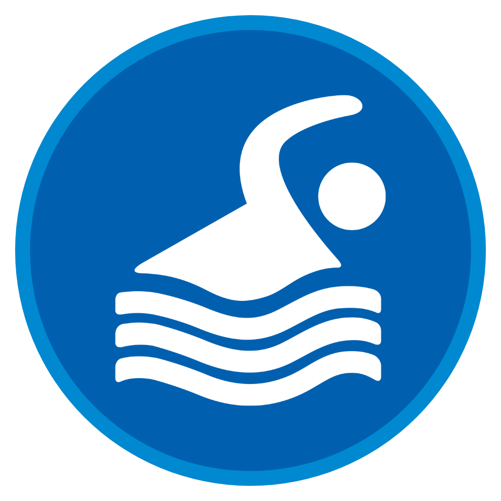 cartoon of a person swimming with a blue background