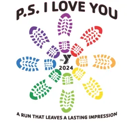 Foot logo in a circle for 2024 PS I LOVE YOU RACE
